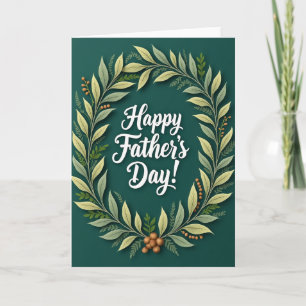Tarjeta de Feliz Día del Padre Verde Esmeralda