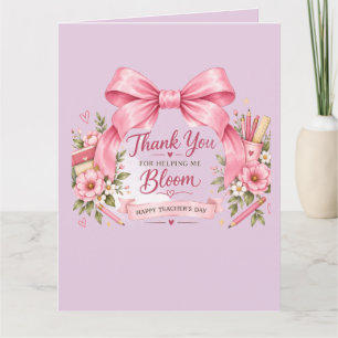 Tarjeta de Feliz Día del Profesor con Flores Rosas