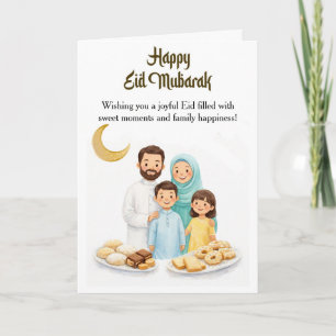 Tarjeta de Feliz Eid para la Familia   Coche Islám