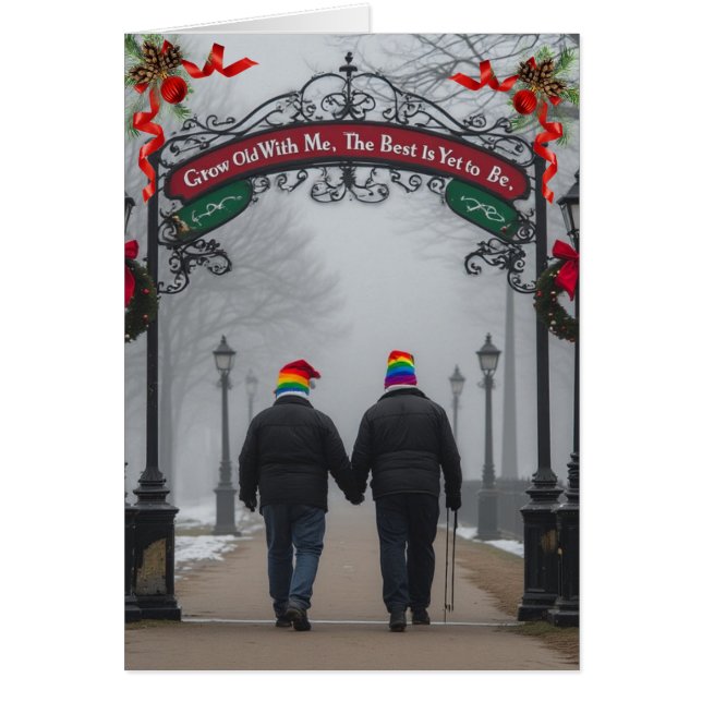 Tarjeta de Feliz Festividad Gay Elder Friendship/R (Frente)