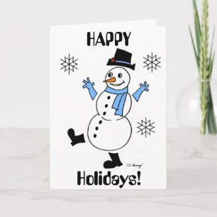 Tarjeta de "FELIZ FESTIVIDAD" para Snowman