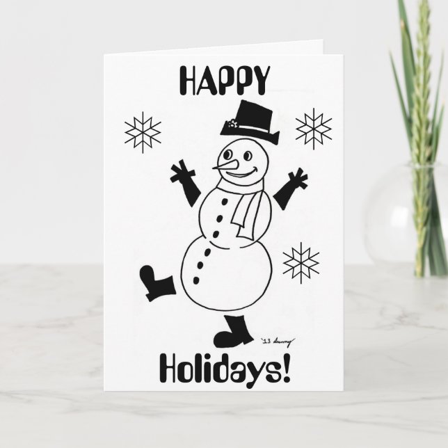 Tarjeta de "FELIZ FESTIVIDAD" para Snowman (Anverso)