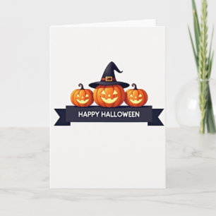Tarjeta de Feliz Halloween Calabaza