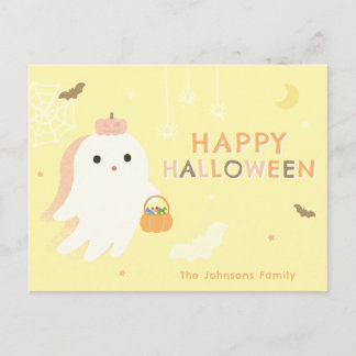 Tarjeta de Feliz Halloween con Fantasmita Adorable
