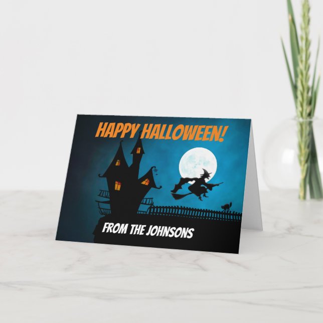 Tarjeta de Feliz Halloween con Interior en Blanco (Anverso)