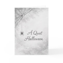 Tarjeta de Feliz Halloween de Araña y Telaraña