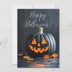 Tarjeta de Feliz Halloween de Calabazas Rústicas