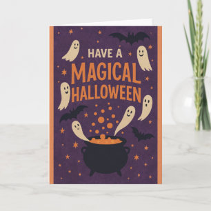 Tarjeta de Feliz Halloween de Fantasmas Espeluznan
