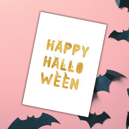 Tarjeta de Feliz Halloween de Oro