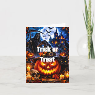 Tarjeta de Feliz Halloween Doble