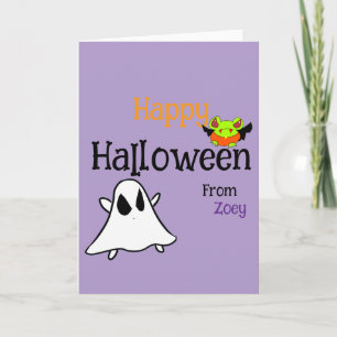 Tarjeta de Feliz Halloween Doble Personalizada