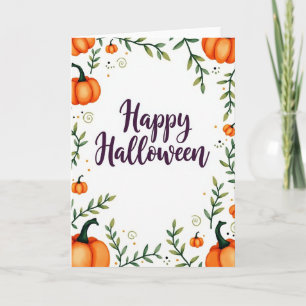 Tarjeta de Feliz Halloween para Parche de Calabaza