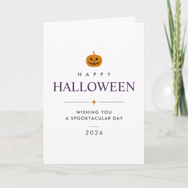Tarjeta de Feliz Halloween Personalizada Doblada (Anverso)