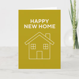 Tarjeta de Feliz Hogar Nuevo - Fondo Mostaza