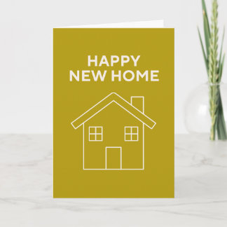 Tarjeta de Feliz Hogar Nuevo - Fondo Mostaza