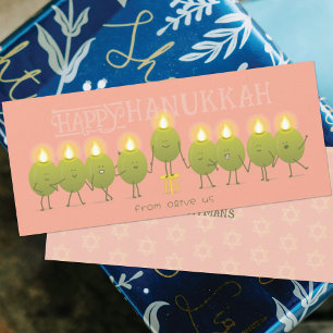 Tarjeta de Feliz Janucá de Aceitunas Tarjeta de