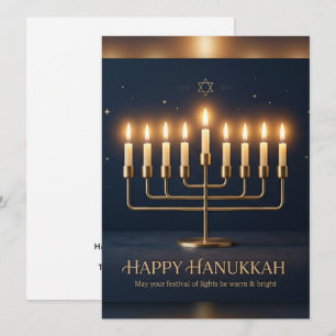 Tarjeta de Feliz Janucá Minimalista y Elegante -