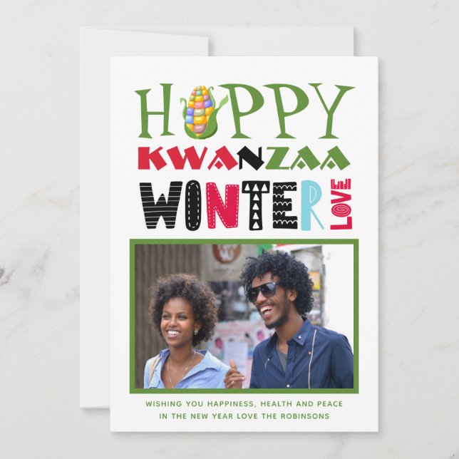 Tarjeta de Feliz Kwanzaa con Foto Tarjeta de Cumpl (Anverso)