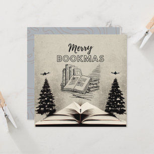 Tarjeta de Feliz Libro Navidad   Amante de Libros 