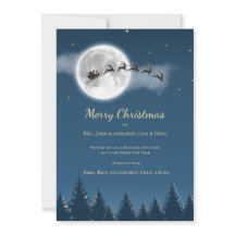 Tarjeta de Feliz Luna Llena de Navidad