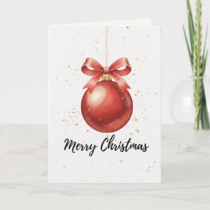 Tarjeta de Feliz Navidad Adorno Rojo Bola Decorati