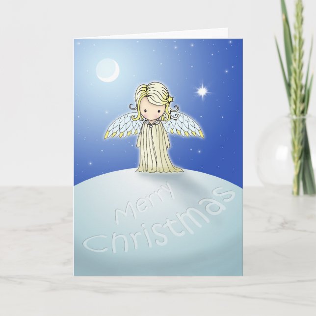 Tarjeta de Feliz Navidad Ángel Dulce (Anverso)
