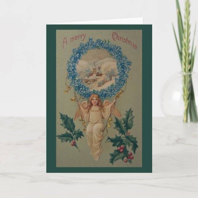 Tarjeta de Feliz Navidad Ángel Victoriano (Anverso)