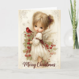 Tarjeta de Feliz Navidad Angelical