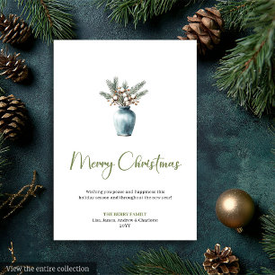 Tarjeta de Feliz Navidad Bohemio Sencillo con Acua