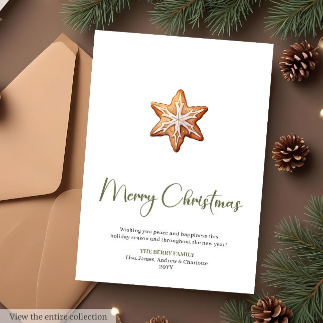 Tarjeta de Feliz Navidad Boho Sage Terracota (Boho Sage Terracotta Christmas Greeting Card

)