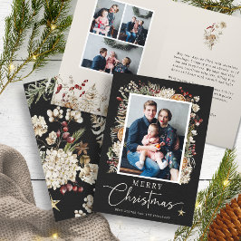 Tarjeta de Feliz Navidad Botánico Boho