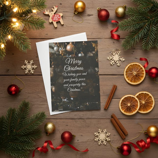 Tarjeta de Feliz Navidad Chic Negra y Dorada | Ele (Subido por el creador)