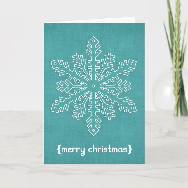 Tarjeta de Feliz Navidad Christmas Blue Snowflake  (Anverso)