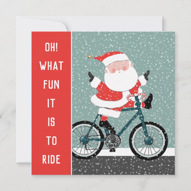 Tarjeta de Feliz Navidad Ciclista (Anverso)