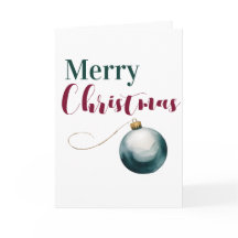 Tarjeta de Feliz Navidad con Adorno Elegante de Ac
