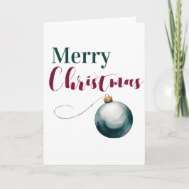 Tarjeta de Feliz Navidad con Adorno Elegante de Ac