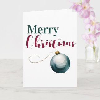 Tarjeta de Feliz Navidad con Adorno Elegante de Ac