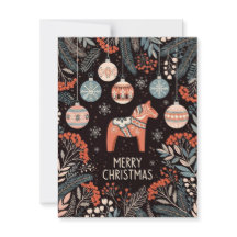 Tarjeta de Feliz Navidad con Adornos