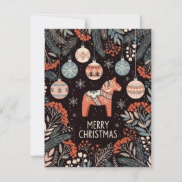 Tarjeta de Feliz Navidad con Adornos
