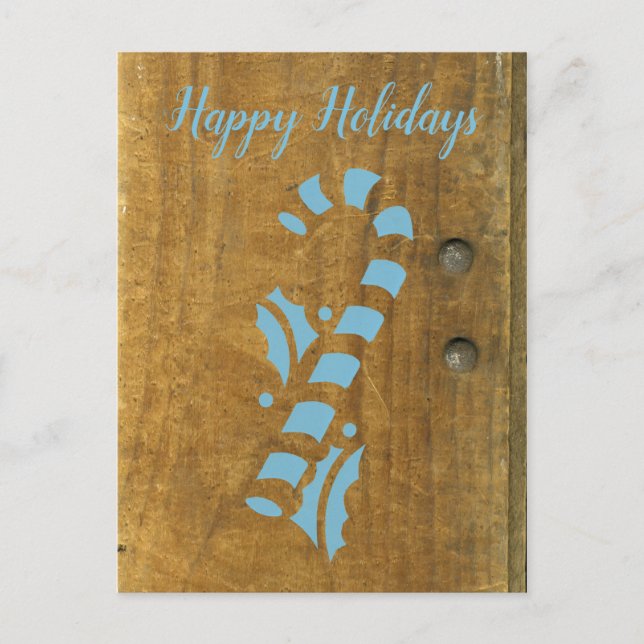 Tarjeta de Feliz Navidad con Bastón de Caramelo Az (Anverso)