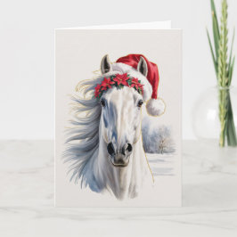 Tarjeta de Feliz Navidad con Caballo