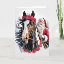 Tarjeta de Feliz Navidad con Caballo