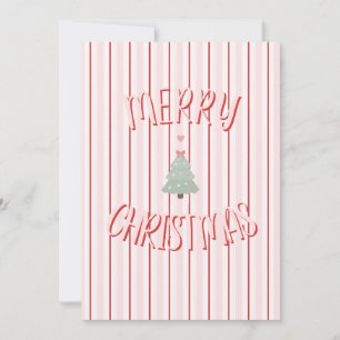 Tarjeta de Feliz Navidad con Caramelo Rosa