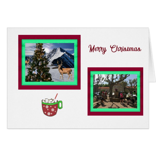 Tarjeta de Feliz Navidad con Collage de Fotos (Anverso (Horizontal))