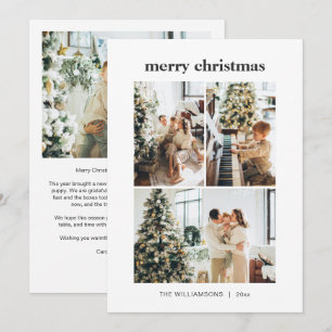 Tarjeta de Feliz Navidad con Collage Minimalista d