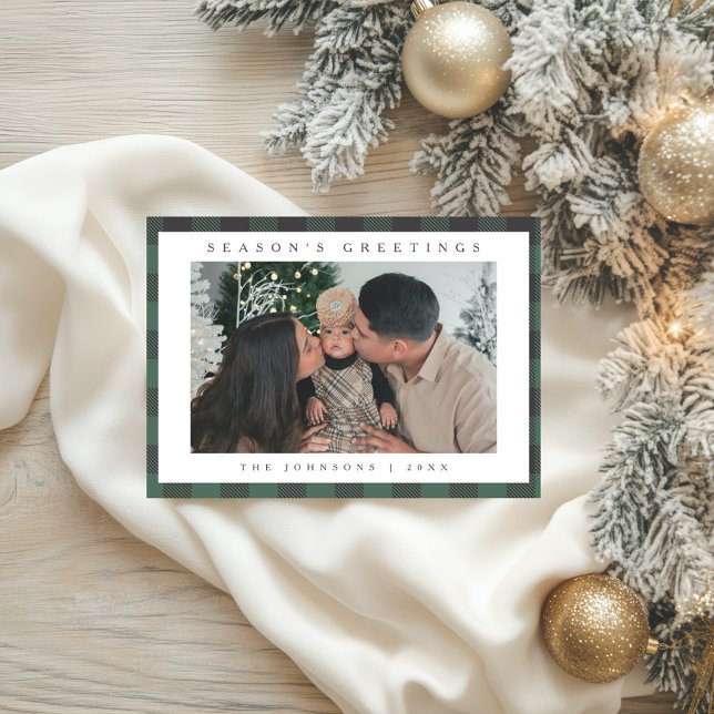 Tarjeta de Feliz Navidad con Cuadro Verde Mínimo p (Subido por el creador)