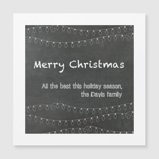 Tarjeta de Feliz Navidad con Diseño de Pizarra (Anverso)