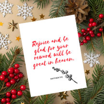 Tarjeta de Feliz Navidad con Escritura de Mateo 5: