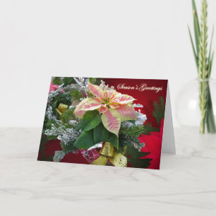 Tarjeta de Feliz Navidad con Florales