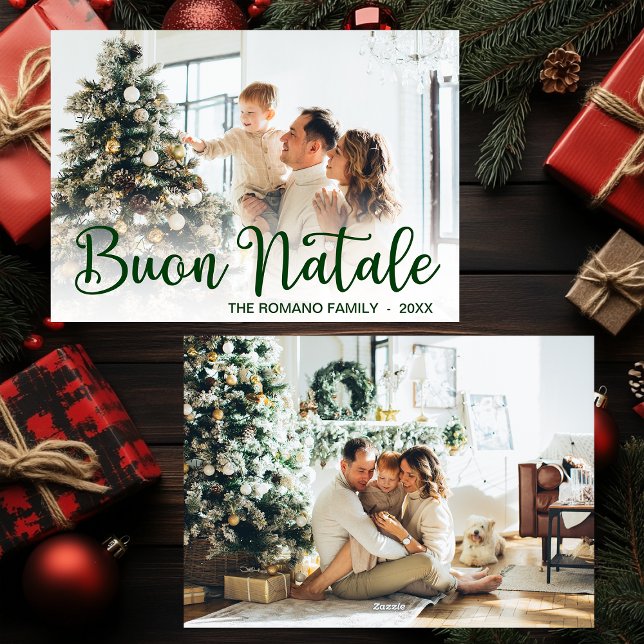Tarjeta de Feliz Navidad con Foto con Letra Script (Subido por el creador)